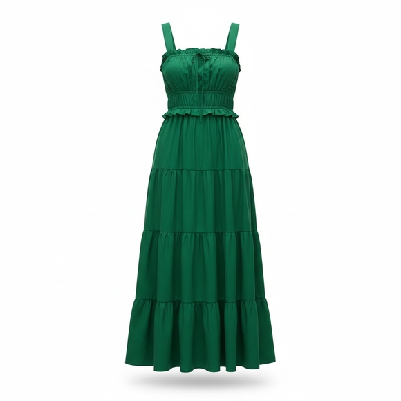 J. Crew Emerald Sevilla Cotton Maxi Dress- Size Large- EUC $198 Retail - Picture 8 of 9